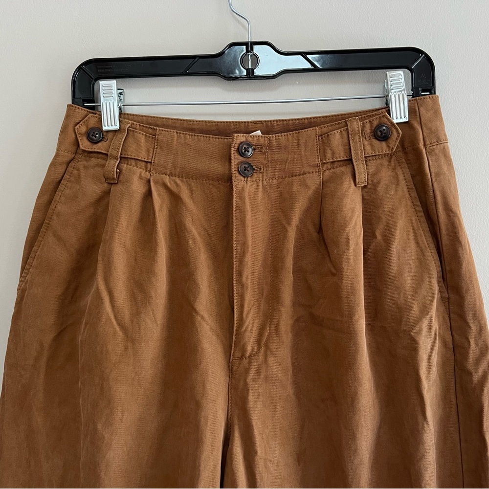 Madewell The Harlow Wide-Leg Linen Blend Pant in Acorn Brown, size 4 - Picture 5 of 13